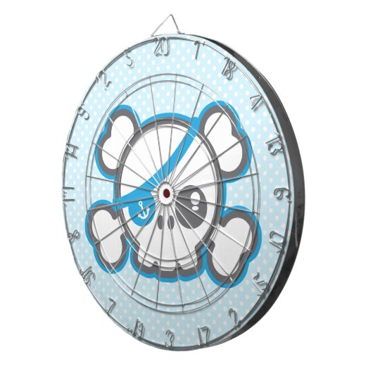 Kawaii Pirate Skull Dart Board Dartscheibe (Vorderseite rechts)