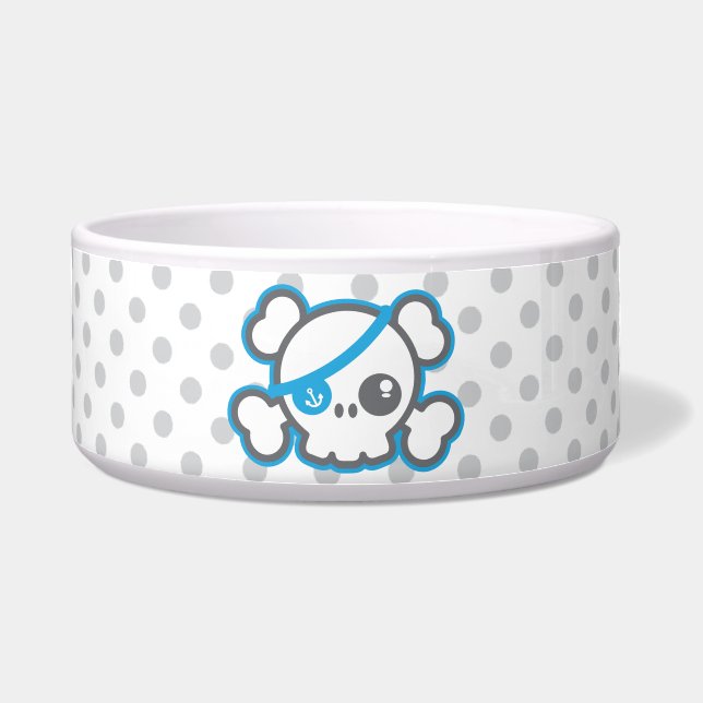 Kawaii Pirate Skull Dog Bowl Napf (Vorderseite)