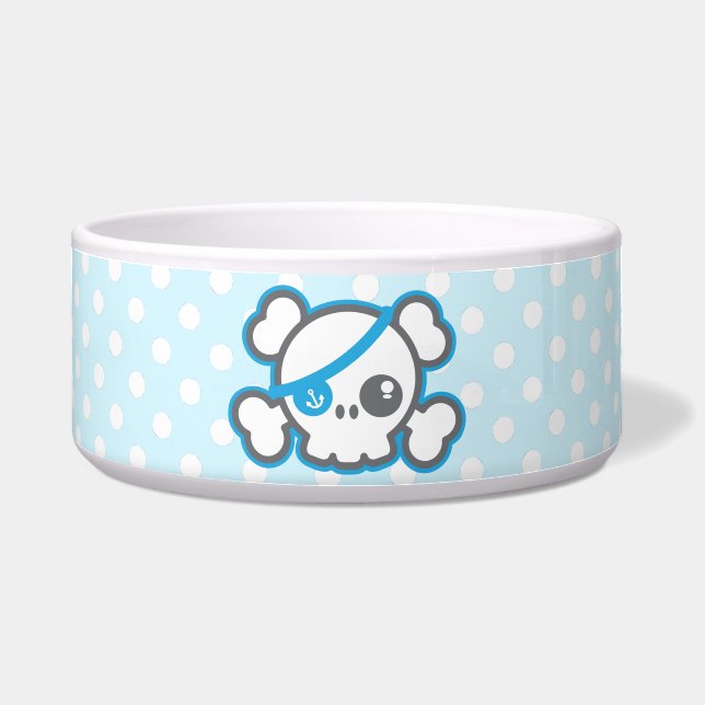 Kawaii Pirate Skull Dog Bowl Napf (Vorderseite)