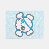 Kawaii Pirate Skull Fleece Blanket (Vorderseite (Horizontal))