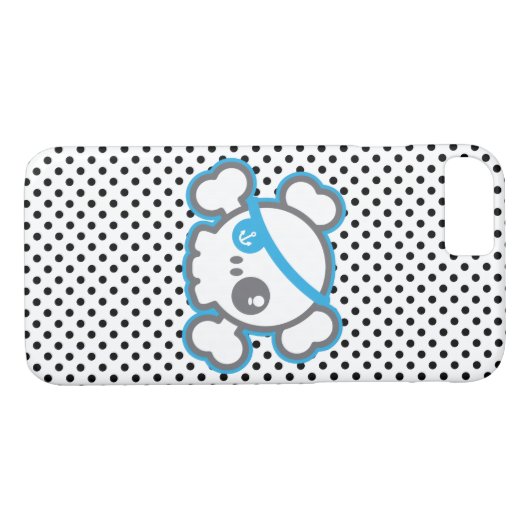 Kawaii Pirate Skull iPhone Case (Rückseite (Horizontal))