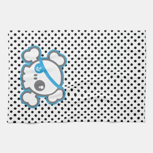 Kawaii Pirate Skull Kitetücher Geschirrtuch (Horizontal)