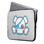 Kawaii Pirate Skull Laptop Sleeve (Vorderseite Links)