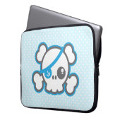 Kawaii Pirate Skull Laptop Sleeve (Vorderseite Links)
