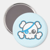 Kawaii Pirate Skull Magnet (Vorderseite/Rückseite)
