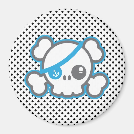 Kawaii Pirate Skull Magnet (Vorne)