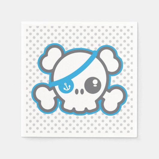 Kawaii Pirate Skull Napkins Serviette (Vorderseite)
