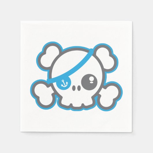 Kawaii Pirate Skull Napkins Serviette (Vorderseite)