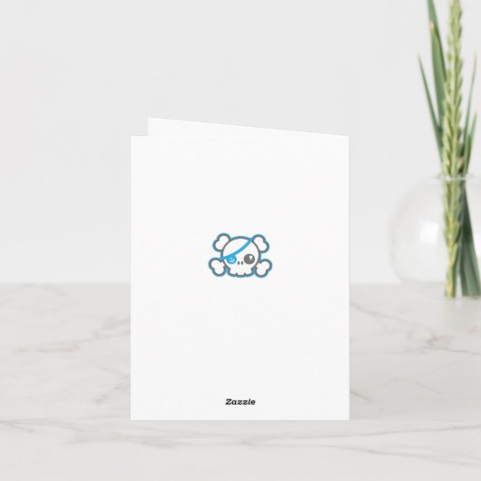 Kawaii Pirate Skull Note Card Karte (Rückseite)