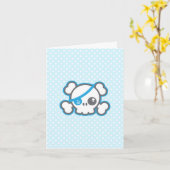 Kawaii Pirate Skull Note Card Karte (Gelbe Blume)