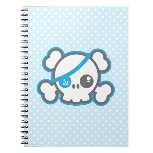 Kawaii Pirate Skull-Notebook Notizblock (Vorderseite)
