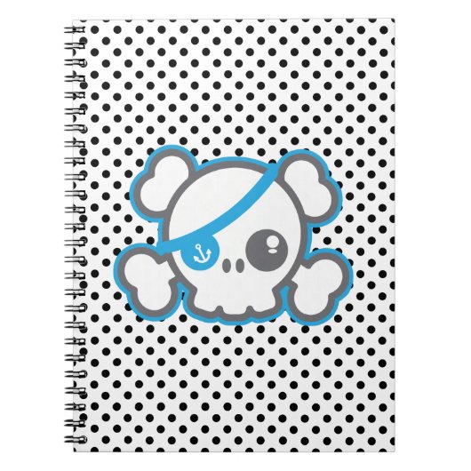 Kawaii Pirate Skull-Notebook Notizblock (Vorderseite)