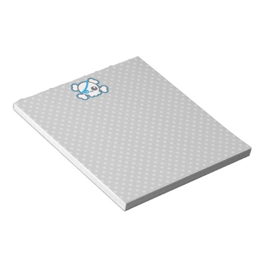 Kawaii Pirate Skull Notepad Notizblock (angewinkelt)