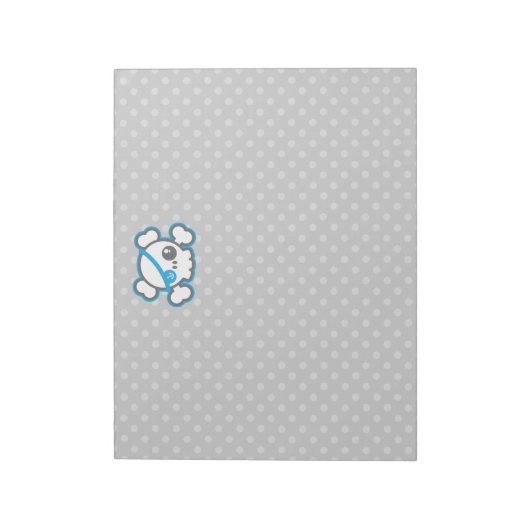 Kawaii Pirate Skull Notepad Notizblock (Rotiert)