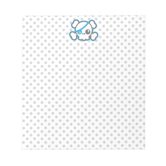 Kawaii Pirate Skull Notepad Notizblock (Vorderseite)