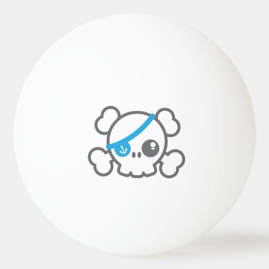 Kawaii Pirate Skull Ping Pong Balls Tischtennisball (Rückseite)