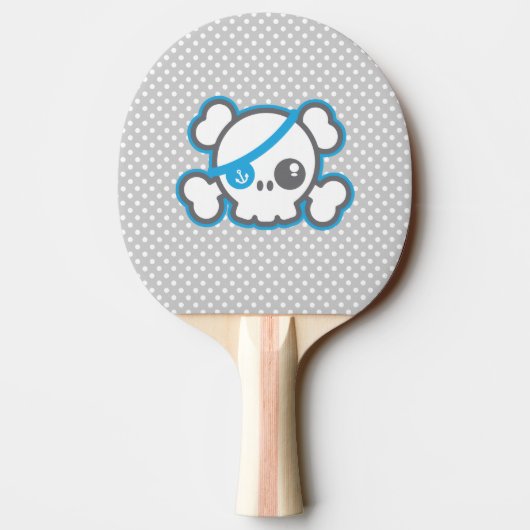 Kawaii Pirate Skull Ping Pong Paddle Tischtennis Schläger (Rückseite)