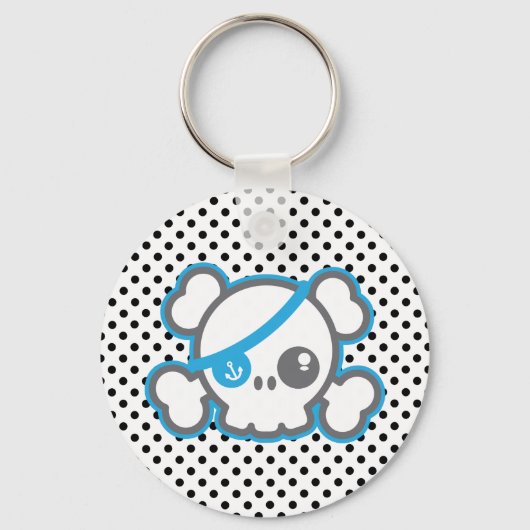 Kawaii Pirate Skull Schlüsselanhänger (Vorderseite)