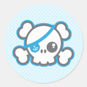Kawaii Pirate Skull Stickers
