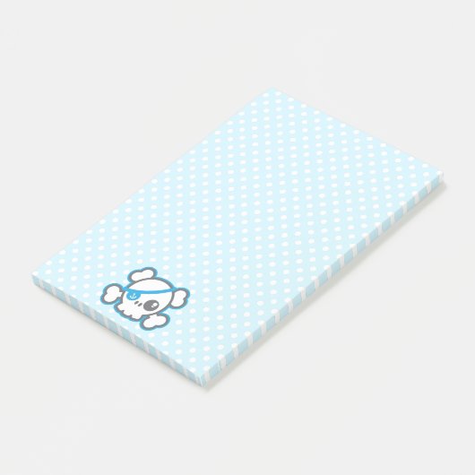Kawaii Pirate Skull Sticky Note Cards Post-it Klebezettel (angewinkelt)