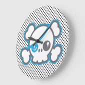 Kawaii Pirate Skull Wall Clock Große Wanduhr (Winkel)