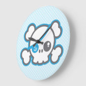 Kawaii Pirate Skull Wall Clock Große Wanduhr (Winkel)