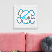 Kawaii Pirate Skull Wrapped Canvas Leinwanddruck (Insitu (Wohnzimmer))