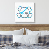 Kawaii Pirate Skull Wrapped Canvas Leinwanddruck (Insitu (Schlafzimmer))