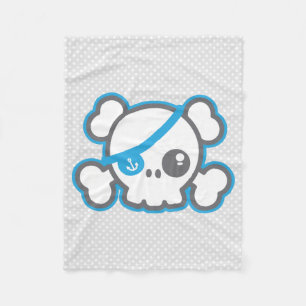 Kawaii Piraten-Schädel-Fleece-Decke Fleecedecke