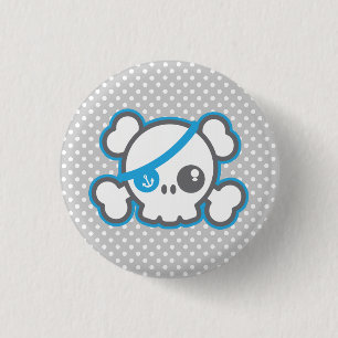 Kawaii-Piratenschädel-Knopf Button