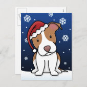Kawaii Pitbull-Weihnachtspostkarte Feiertagspostkarte (Vorne/Hinten)