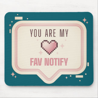 Kawaii Pixel Herz "Du bist meine Lieblingsbenachri Mousepad