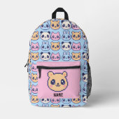 Kawaii Pixel School Backpack Bedruckter Rucksack (Vorderseite)