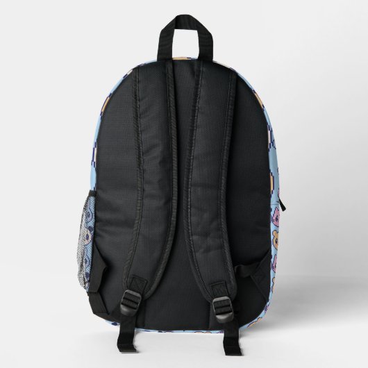 Kawaii Pixel School Backpack Bedruckter Rucksack (Rückseite)