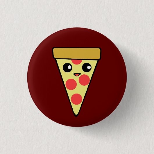 Kawaii Pizza Button (Vorderseite)