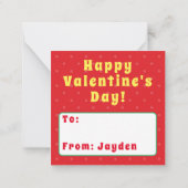 Kawaii Pizza Slice Classroom Valentine Mitteilungskarte (Rückseite)