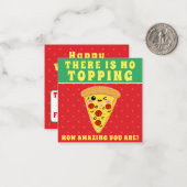 Kawaii Pizza Slice Classroom Valentine Mitteilungskarte (Vorderseite/Rückseite Beispiel)