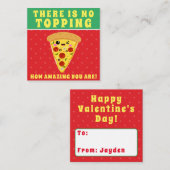 Kawaii Pizza Slice Classroom Valentine Mitteilungskarte (Vorne/Hinten)