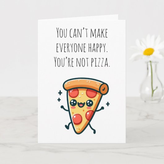 Kawaii Pizza Slice Funny Greetings Card Karte (Kleine Pflanze)