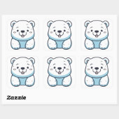 Kawaii Polar Bear Graphic Design Quadratischer Aufkleber (Blatt)