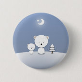 Kawaii Polar Bears Holiday Button Niedlich! (Vorderseite)
