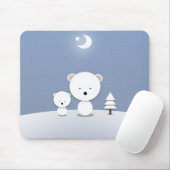 Kawaii Polar Bears Mousepad (Mit Mouse)