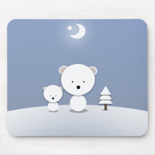 Kawaii Polar Bears Mousepad (Vorne)