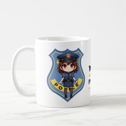 Kawaii Police Officer Girl - Kaffee-Tasse Kaffeetasse (Links)