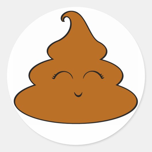 Kawaii Poo Poo Runder Aufkleber (Vorderseite)