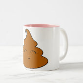 Kawaii Poo Poo Zweifarbige Tasse (VorderseiteRechts)