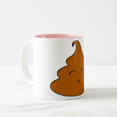 Kawaii Poo Poo Zweifarbige Tasse (Vorderseite Links)
