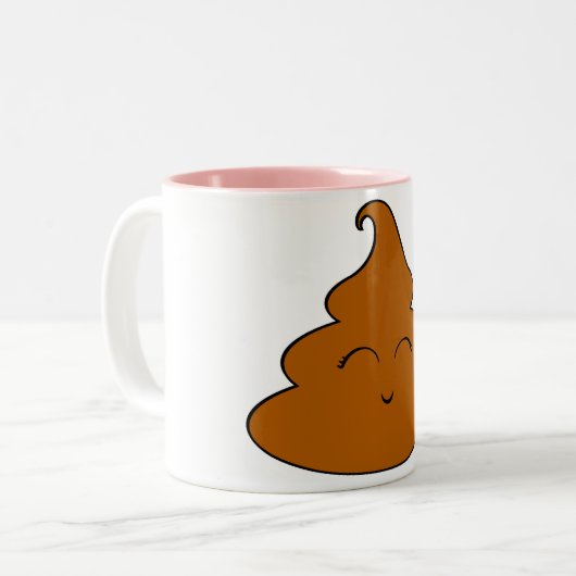Kawaii Poo Poo Zweifarbige Tasse (Vorderseite Links)