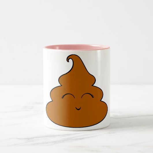 Kawaii Poo Poo Zweifarbige Tasse (Mittel)