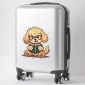 Kawaii Poodle Lesen eines Buches Aufkleber (Koffer)